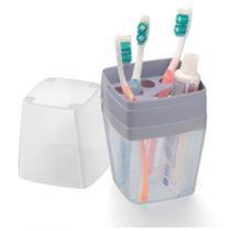Porta escova/creme dental c/tp collor - UTILBAZAR