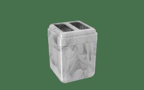 Porta Escova De Dente Coza Cube 8,5 x 8,5 x 10,5 cm Marmore Branco