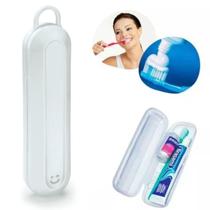 Porta Escova De Dente Estojo Dental Protege Branco Banheiro Necessaire Sem Bacterias Higiênico