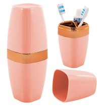 Porta Escova De Dentes Creme Dental Com Divisórias Internas Encaixe Rosé Gold Brilhoso Organizador Para Pia Banheiro Lavabo Bancada Porta Escova De Dentes Creme Dental Com Divisórias Internas Encaixe Rosé Gold Brilhoso Organizador Para Pia Banheiro Lavabo Bancada