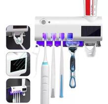 Porta Escova de Dentes Esterilizador Ultravioleta com Dispenser de Luxo - Limpeza Superior Garantida
