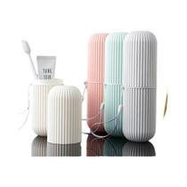 Porta-escova De Dentes Portátil Para Viagem Com Copo Para Enxaguante Bucal, Armazenamento Vertical