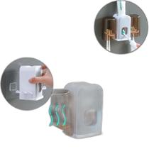 Porta Escova De Parede De Plastico Com 2 Copos + Dispenser