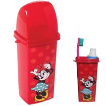 Porta Escova Dental Case Infantil Minnie Vermelha Plasutil