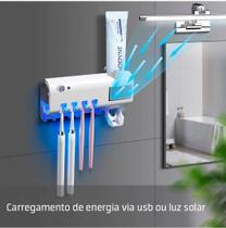 Porta Escova Dente Banheiro Esterilizador Uv/ Led / Solar - Vision