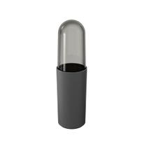 Porta Escova Dente Com Tampa Serene Cinza Chumbo - Coza
