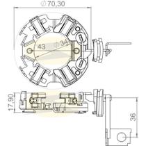 Porta escova do motor de partida Chevrolet Corsa 1994 a 2014 Porta escova do motor de partida Chevrolet Corsa 1994 a 2014