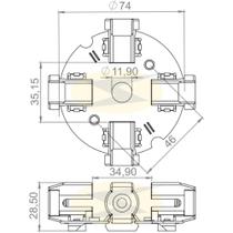 Porta escova do motor de partida Chevrolet D-20 1985 a 1998