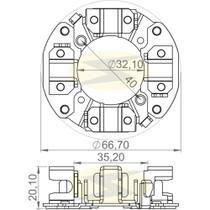 Porta escova do motor de partida Fiat Palio 1996 a 2023
