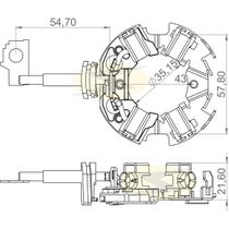 Porta escova do motor de partida Nissan Frontier 2005 a 2008 Porta escova do motor de partida Nissan Frontier 2005 a 2008