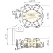 Porta escova do motor de partida Volvo Xc90 2007 a 2008 Porta escova do motor de partida Volvo Xc90 2007 a 2008