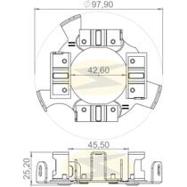 Porta escova do motor de partida Vw 22-160 1985 a 1988