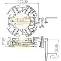 Porta escova do motor de partida Vw Santana 1984 a 2006 Porta escova do motor de partida Vw Santana 1984 a 2006