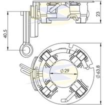 Porta escova do motor de partida Vw Voyage 2008 a 2015