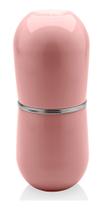 Porta Escova E Creme Denta Organizador Com Tampa Cromo Belly Rosa OU