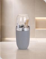 Porta Escova e Pasta 500ml Tampa Transparente Organizador Porta Escova e Pasta 500ml Tampa Transparente Organizador