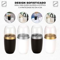 Porta Escova E Pasta de Dente Original Arthi Com Tampa Transparente 500ml Porta Escova E Pasta de Dente Original Arthi Com Tampa Transparente 500ml