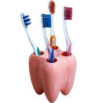 Porta Escova Fofa Modelo Dente Infantil Meninas Cor Rosa Porta Escova Fofa Modelo Dente Infantil Meninas Cor Rosa