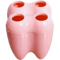 Porta Escova P/ Meninas Modelo Dentinho Fofo Rosa Dentinho