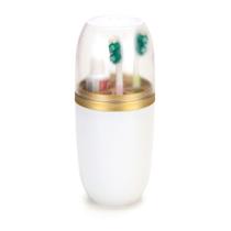 Porta Escova Pasta Dente Branco Com Tampa Transparente Arthi