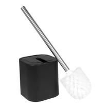 Porta Escova Sanitária Preto Com Suporte Fechado Organizador Para Limpeza Higienização Banheiro Vaso Sanitário Privada Tampa Inteligente