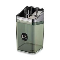 Porta Escova Slim Onix Transparente Com Tampa UZ544 Uzutil
