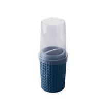 Porta Escovas Azul e Tampa Acessorio Plastico 400ml Porta Escovas Azul e Tampa Acessorio Plastico 400ml