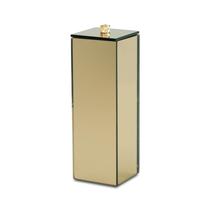 Porta Escovas C/ Tampa Vidro Bronze Luxo 20x7x7cm P/ Lavabo - Seven Glass