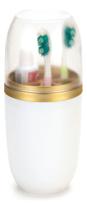 Porta Escovas Com Tampa Creme Pasta De Dente Branco Com Dourado Arthi
