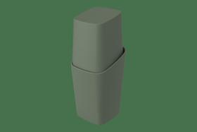 Porta Escovas com Tampa Square em Plástico Verde Amazon Linha Flora 8,2x8,2x20,8cm - Coza