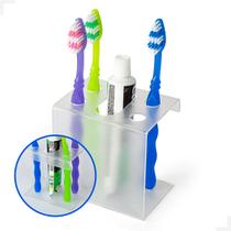 Porta Escovas de dente de bancada 5 lugares Transparente