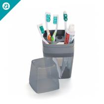 Porta Escovas de Dente e Pasta com Tampa Plástico Para 5 Escovas Organizador Banheiro Viagem