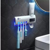 Porta Escovas De Dente Esterilizador Com Dispenser De Pasta e Luzes Ultravioletas Para Eliminar Bactérias