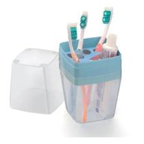 Porta escovas e creme dental com tampa 5 escovas Porta escovas e creme dental com tampa 5 escovas