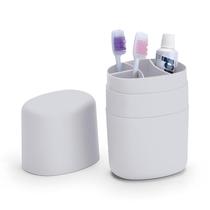 Porta Escovas e Pasta de Dente Plástico Moderno para Viagem Organizador de Banheiro