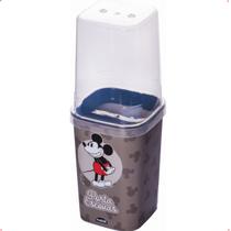 Porta Escovas em Plástico Cinza/Preto Mickey Mouse 380ml Porta Escovas em Plástico Cinza/Preto Mickey Mouse 380ml