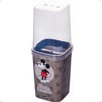 Porta Escovas Em Plástico Cinza/Preto Mickey Mouse 380Ml Porta Escovas Em Plástico Cinza/Preto Mickey Mouse 380Ml