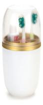 Porta Escovas Tampa Creme Pasta De Dente Branco Com Dourado
