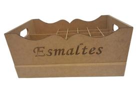 Porta esmalte bandeja em mdf vazado com gaveta para 30 esmaltes*manicure