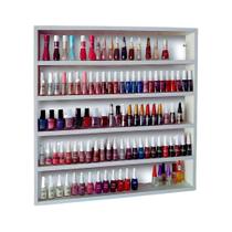 Porta Esmaltes MDF Branco Expositor Suspenso para Manicure Organização Salão Beleza Design 50x 50x6 Porta Esmaltes MDF Branco Expositor Suspenso para Manicure Organização Salão Beleza Design 50x 50x6