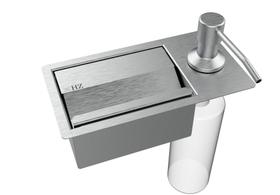 Porta Esponja 21x11cm Com Dispenser Detergente Embutir Inox