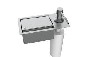 Porta Esponja 21x11cm Com Dispenser Detergente Embutir Inox