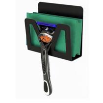 Porta Esponja De Banho E Gillette Preto Com Adesivo SF.ELG Porta Esponja De Banho E Gillette Preto Com Adesivo SF.ELG