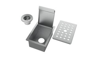Porta Esponja De Embutir Inox C/ Válvula Para Cozinha Pia 15x11cm