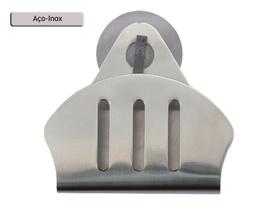 Porta Esponja De Inox Com Ventosa Concha Com Esponja Magica