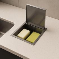 Porta Esponja E Sabão de Embutir Bancada Inox 304 Cozix