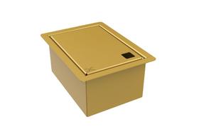 Porta Esponja Inox Com Tampa Lisa Embutir Granito 15x11cm Dourado Porta Esponja Inox Com Tampa Lisa Embutir Granito 15x11cm Dourado