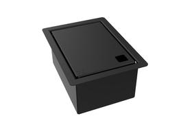 Porta Esponja Inox Com Tampa Lisa Embutir Granito 15x11cm Preto Porta Esponja Inox Com Tampa Lisa Embutir Granito 15x11cm Preto