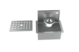 Porta Esponja Inox Escovado C/ Válvula Para Cozinha Pia Embutir 15x11cm Horizontal Tampa Lisa