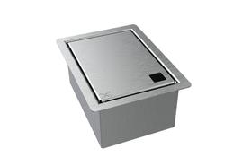 Porta Esponja Inox Escovado Com Tampa Lisa Embutir Granito 15x11cm Porta Esponja Inox Escovado Com Tampa Lisa Embutir Granito 15x11cm